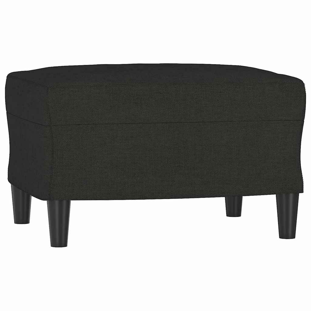 Fotelja s tabureom crna 60 cm od tkanine