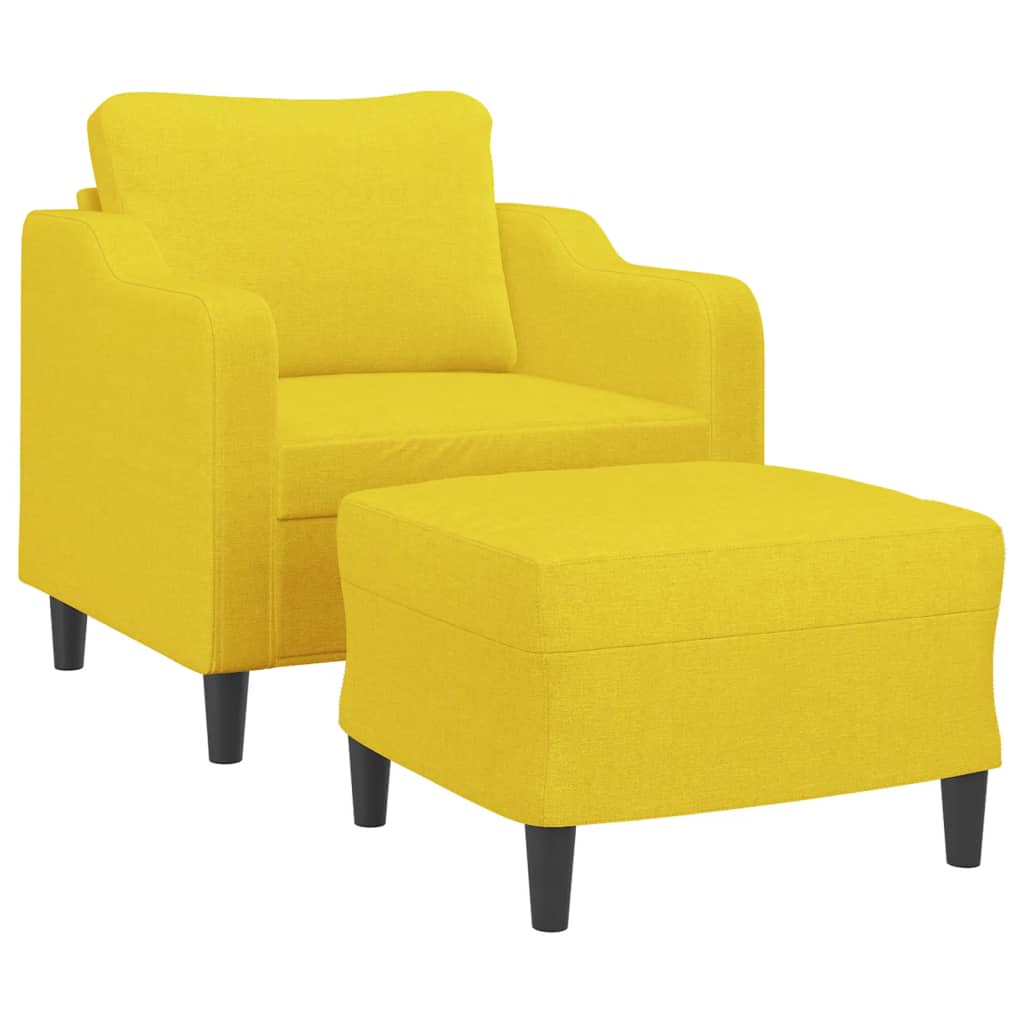 Fotelja s tabureom svjetložuta 60 cm od tkanine