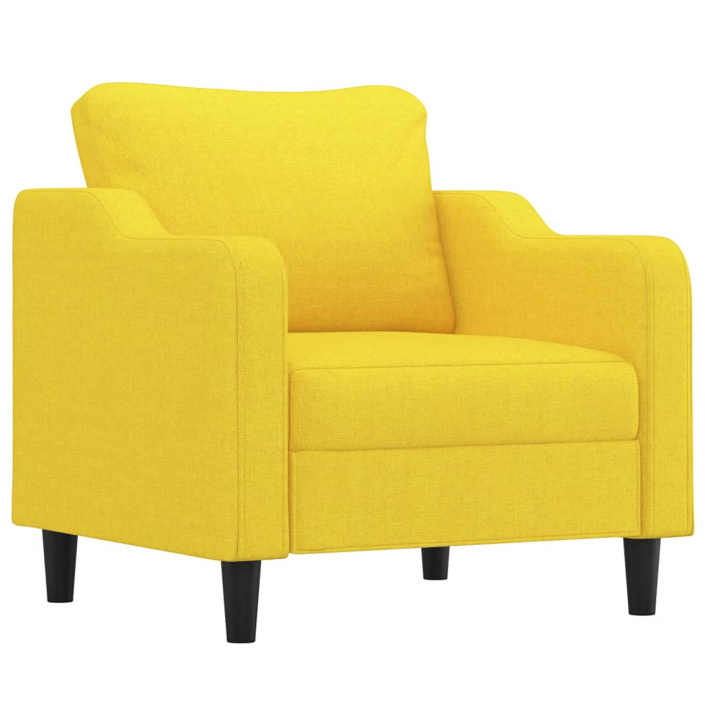 Fotelja s tabureom svjetložuta 60 cm od tkanine