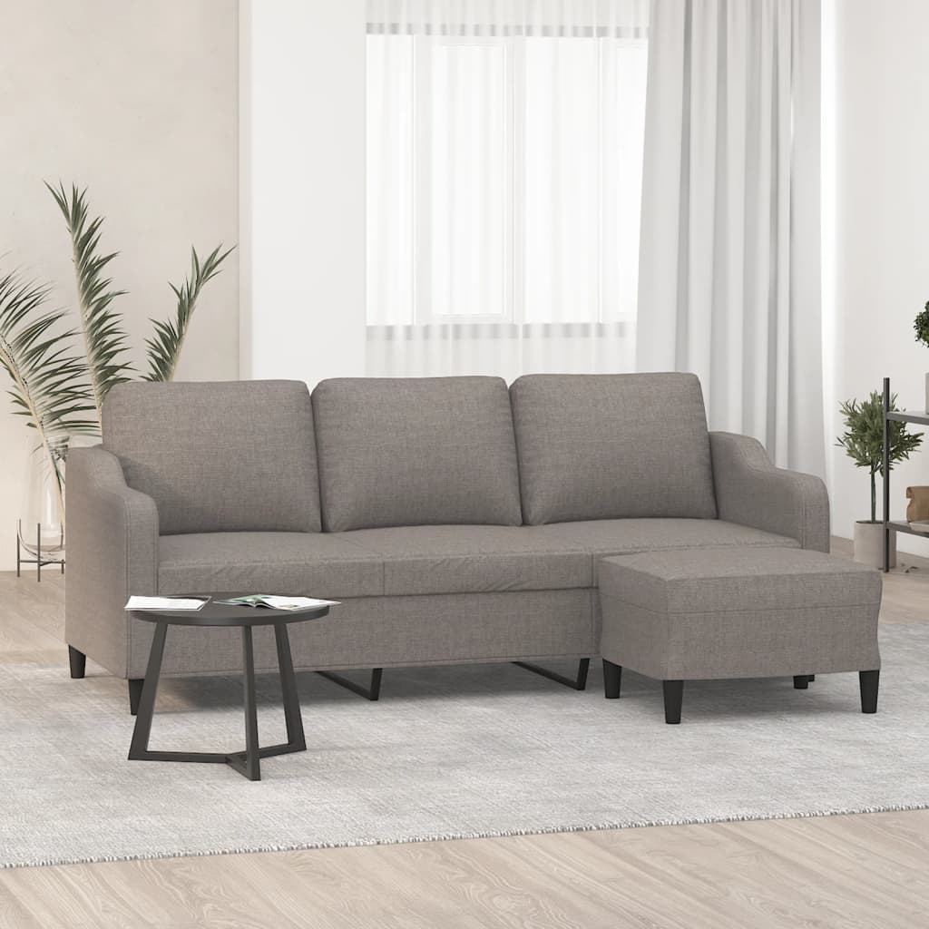 Trosjed s tabureom crvena boja vina 180 cm od tkanine
