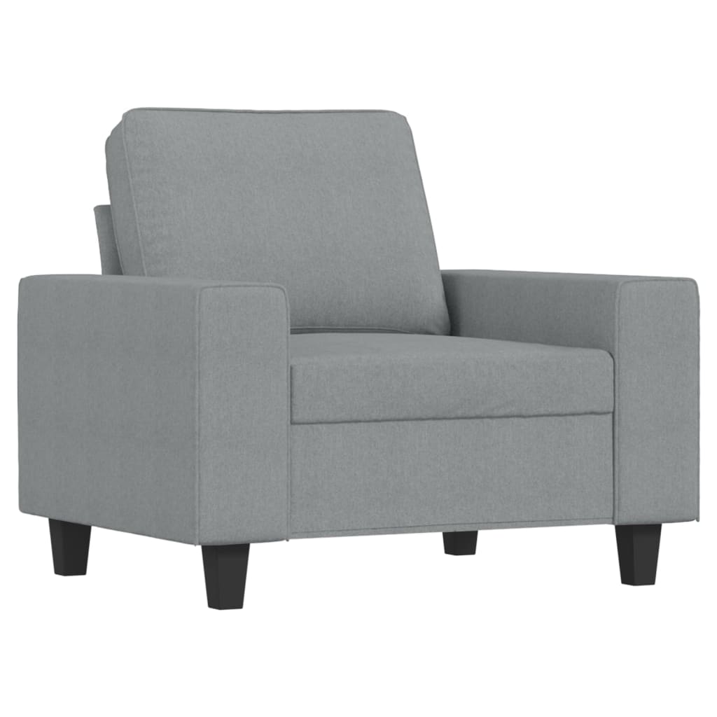 Fotelja s tabureom svjetlosiva 60 cm od tkanine