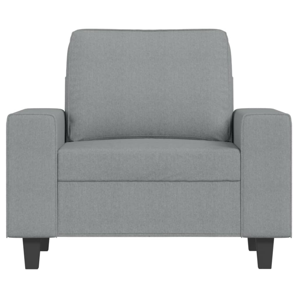 Fotelja s tabureom svjetlosiva 60 cm od tkanine
