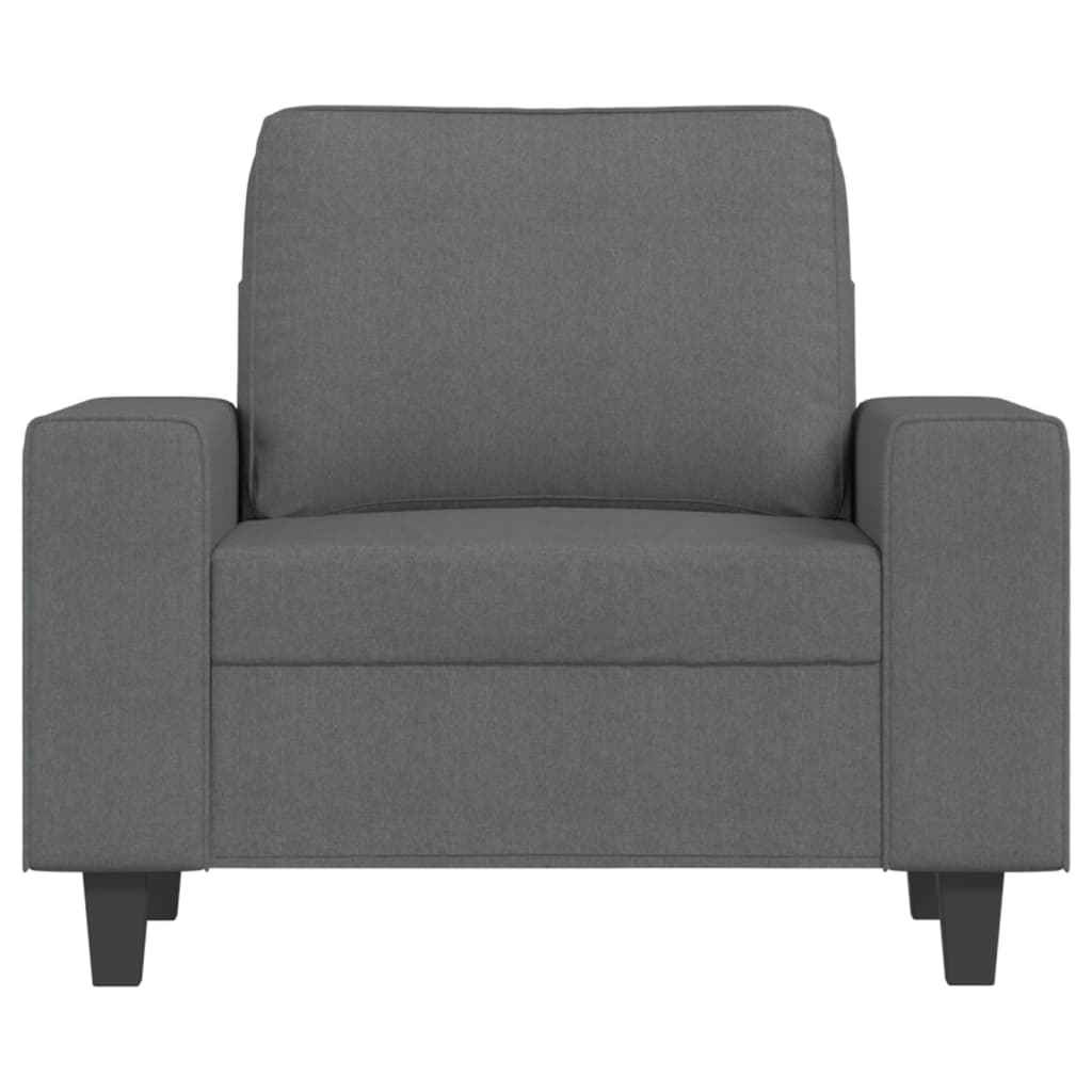 Fotelja s tabureom tamnosiva 60 cm od tkanine