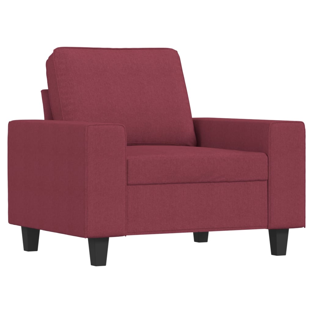 Fotelja s tabureom crvena boja vina 60 cm od tkanine