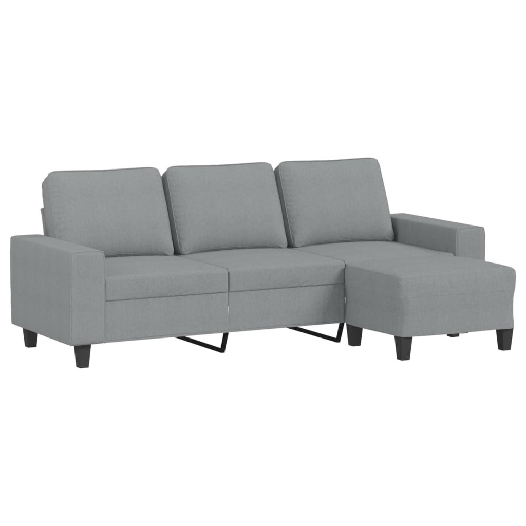 Trosjed s tabureom svjetlosivi 180 cm od tkanine