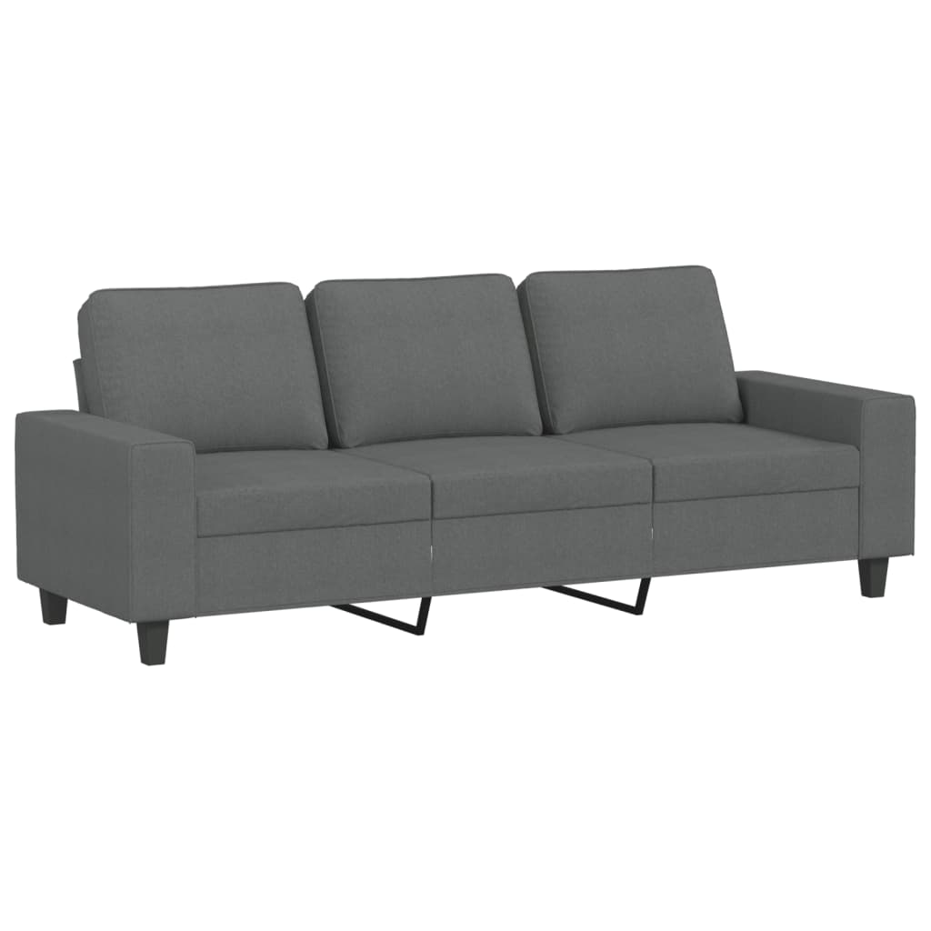 Trosjed s tabureom tamnosivi 180 cm od tkanine