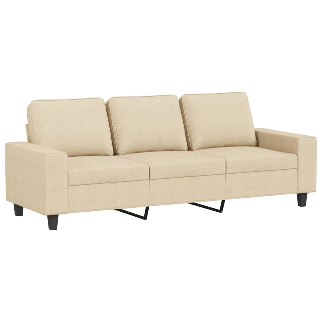 Trosjed s tabureom krem 180 cm od tkanine