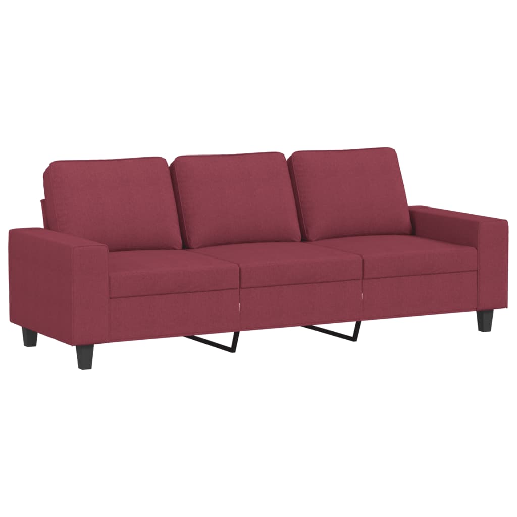 Trosjed s tabureom crvena boja vina 180 cm od tkanine