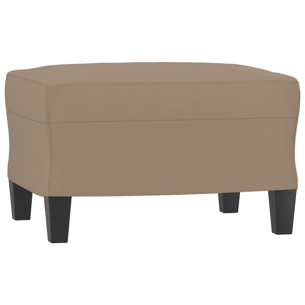 Fotelja s tabureom boja cappuccina 60 cm od umjetne kože