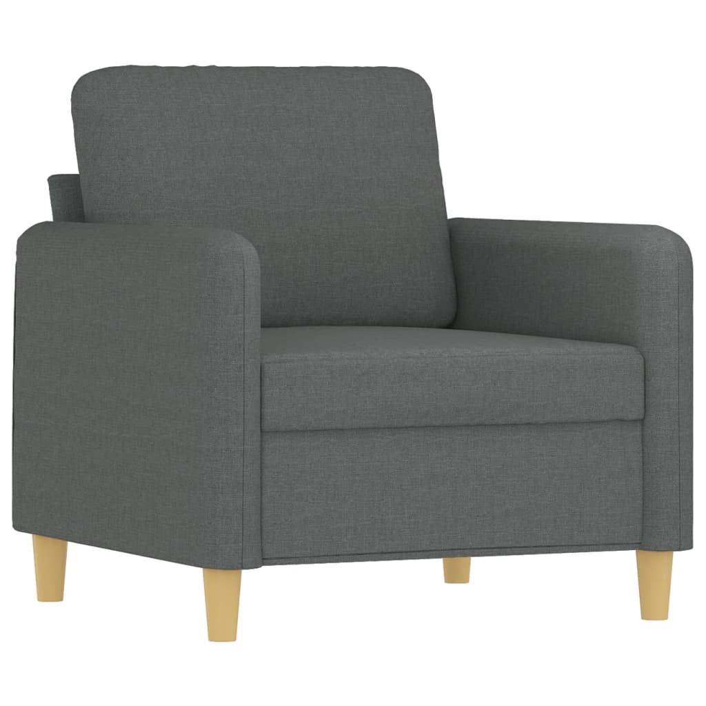 Fotelja s tabureom tamnosiva 60 cm od tkanine