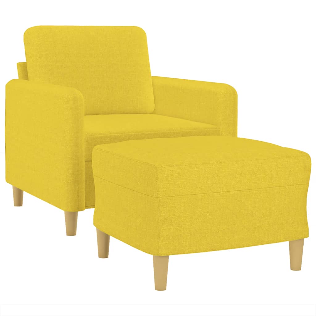 Fotelja s tabureom svjetložuta 60 cm od tkanine