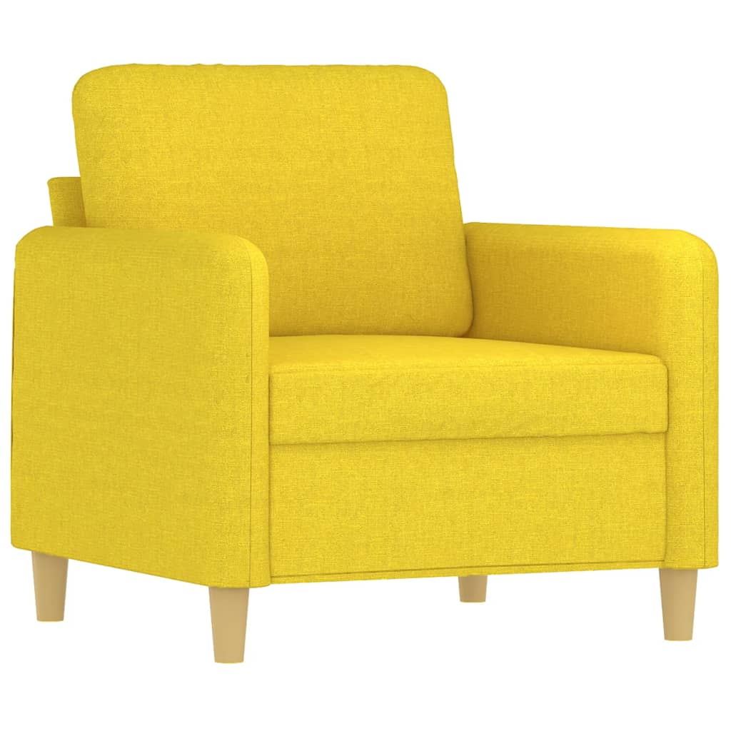 Fotelja s tabureom svjetložuta 60 cm od tkanine