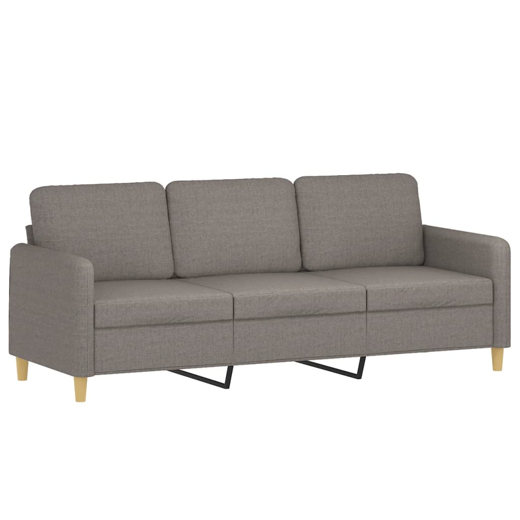 Trosjed s tabureom smeđesivi 180 cm od tkanine