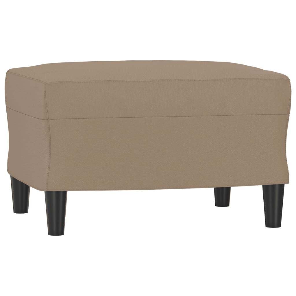 Fotelja s tabureom boja cappuccina 60 cm od umjetne kože