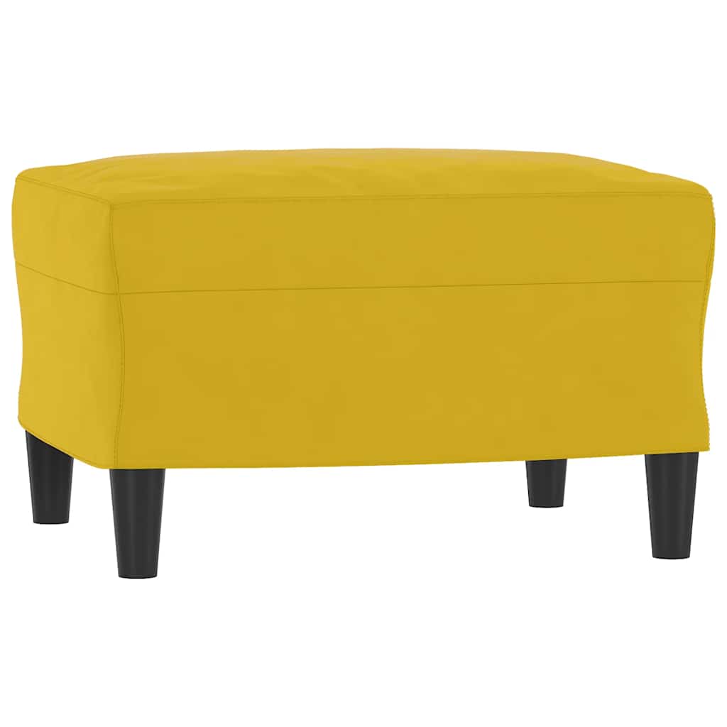 Trosjed s tabureom žuti 180 cm baršunasti