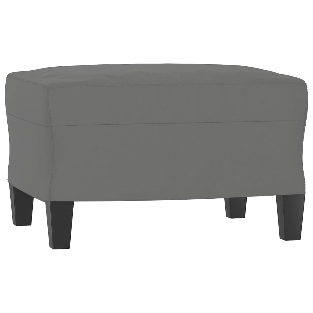 Fotelja s tabureom tamnosiva 60 cm od mikrovlakna