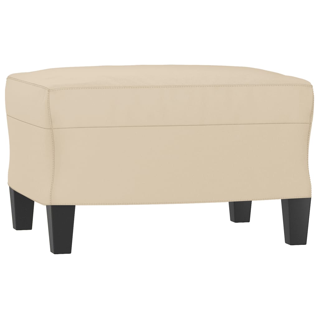 Fotelja s tabureom krem 60 cm od mikrovlakana