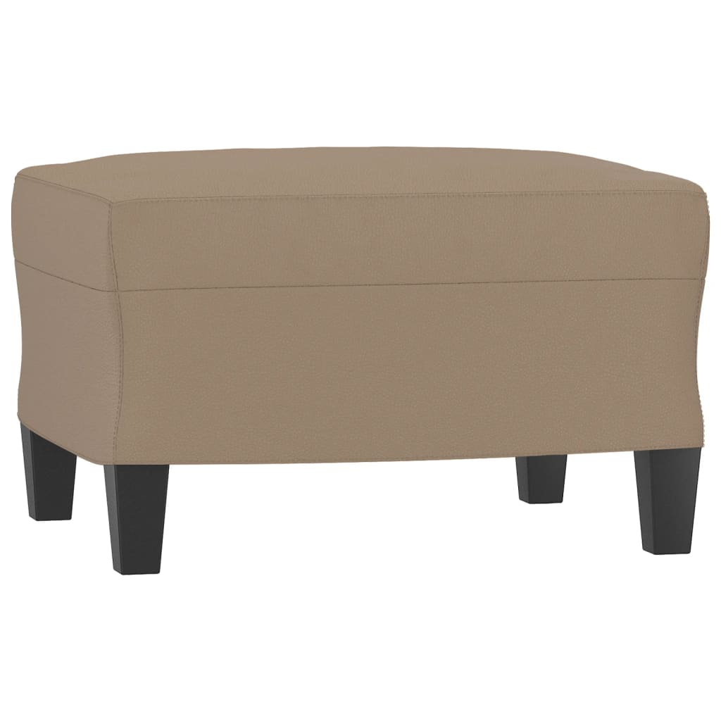 Fotelja s tabureom boja cappuccina 60 cm od umjetne kože