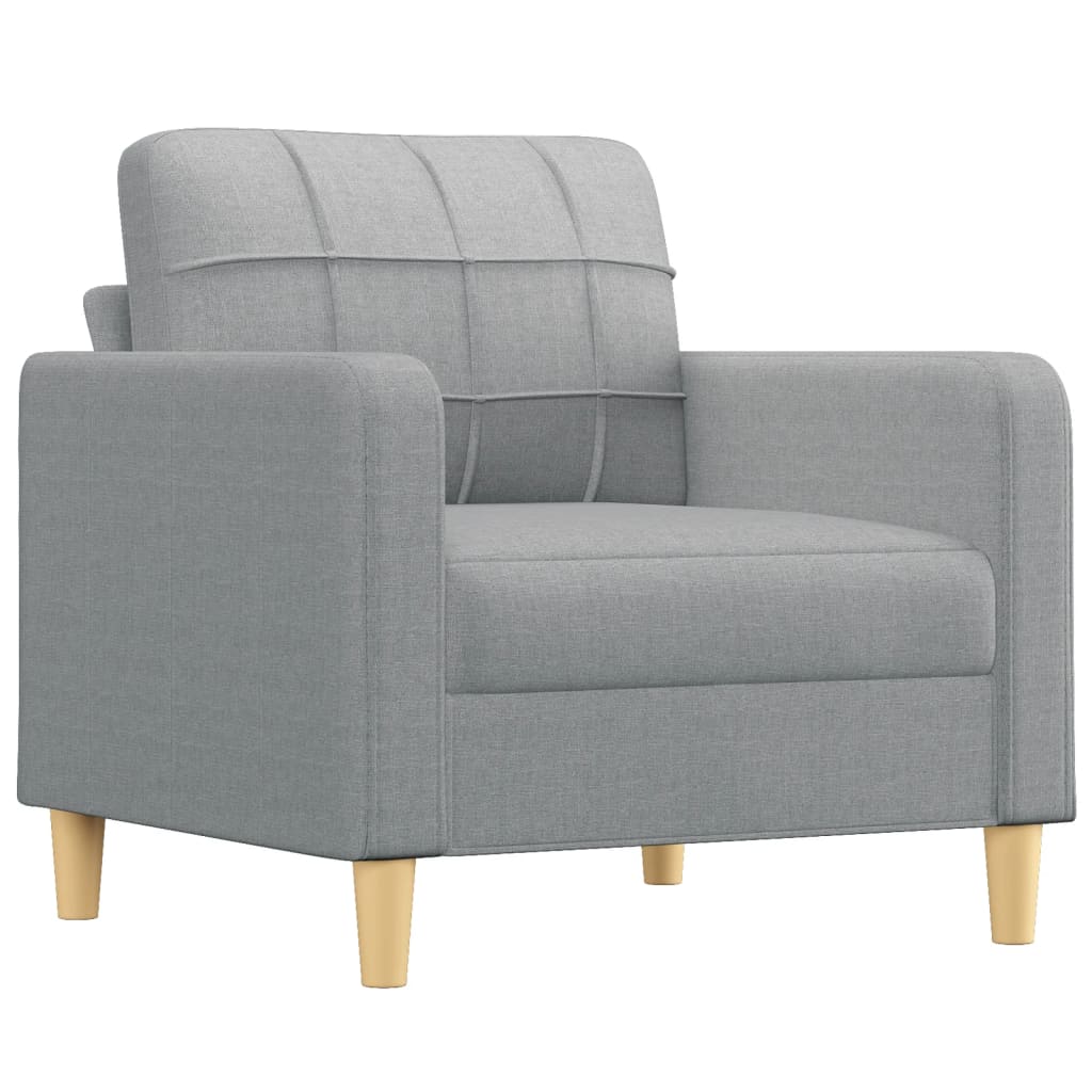 3-dijelni set sofa s jastucima svjetlosivi od tkanine