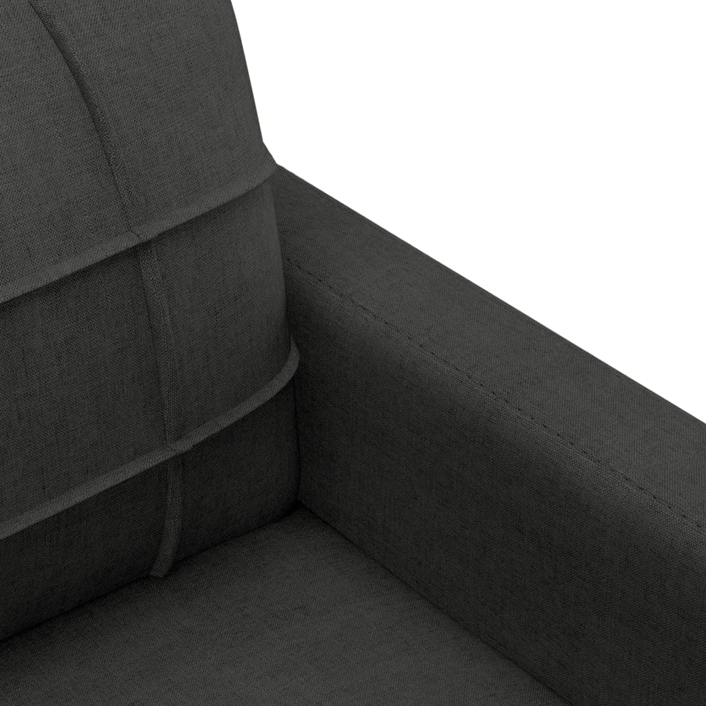 3-dijelni set sofa s jastucima crni od tkanine