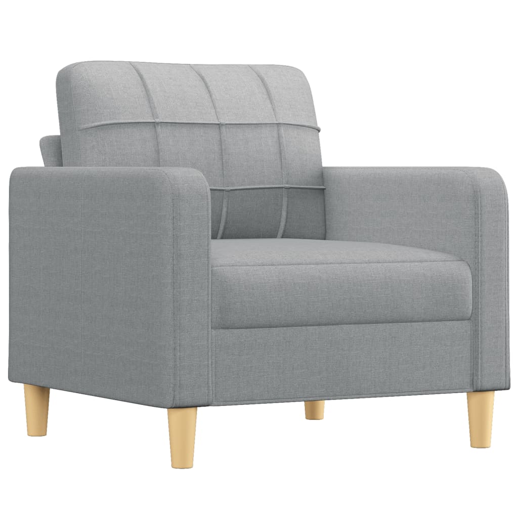 4-dijelni set sofa s jastucima svjetlosivi od tkanine
