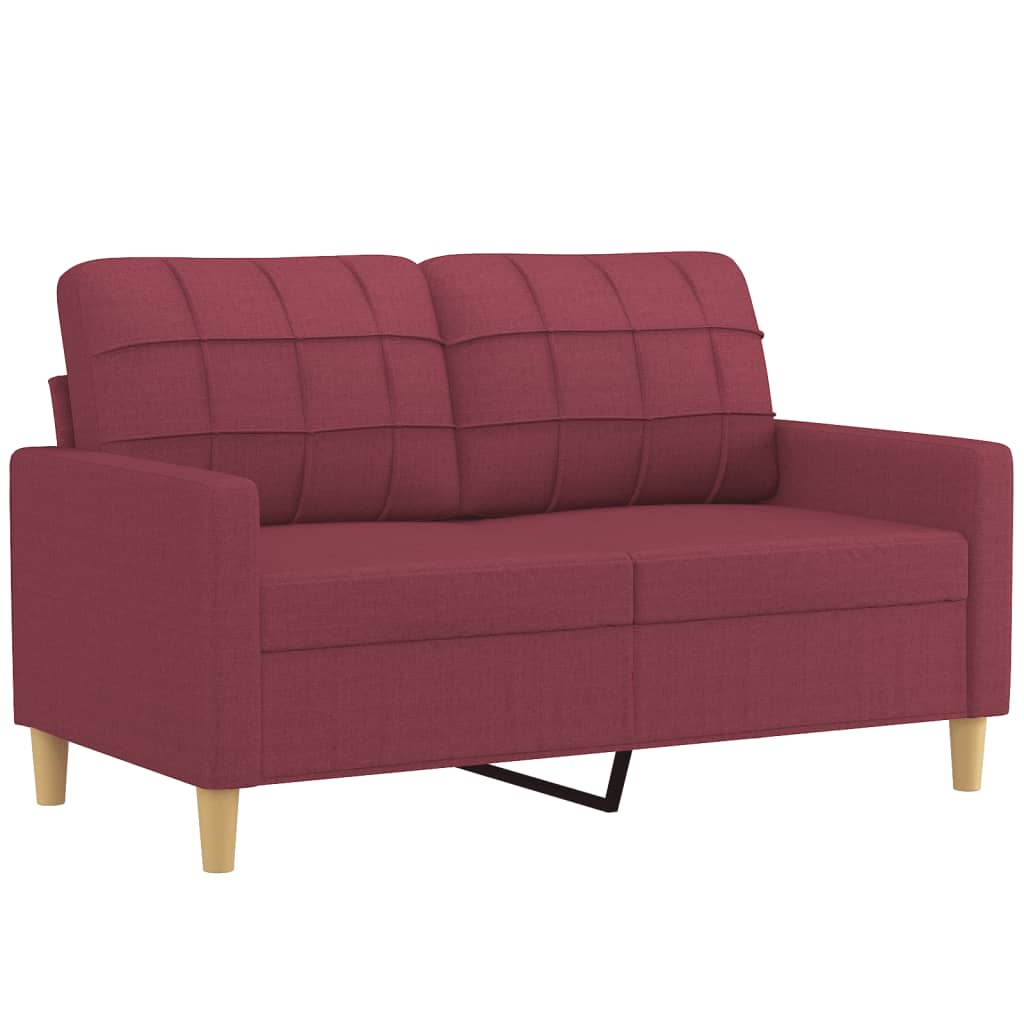 4-dijelni set sofa s jastucima crvena boja vina od tkanine