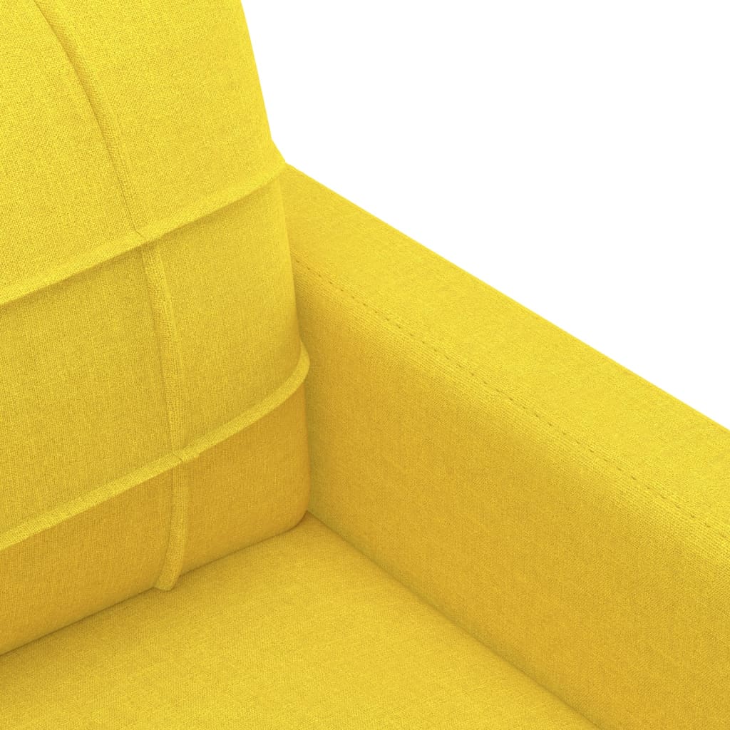 3-dijelni set sofa s jastucima svjetložuti od tkanine