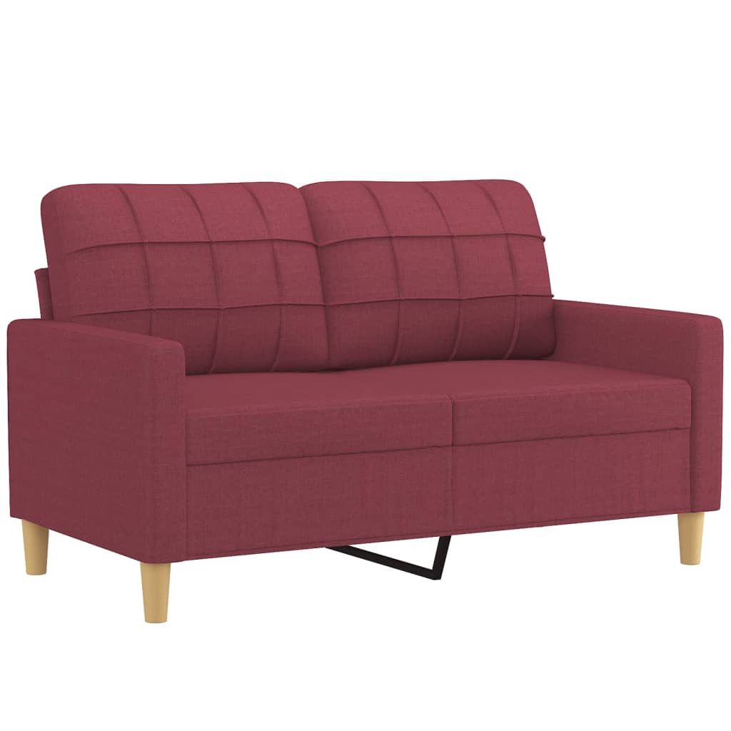 4-dijelni set sofa s jastucima crvena boja vina od tkanine