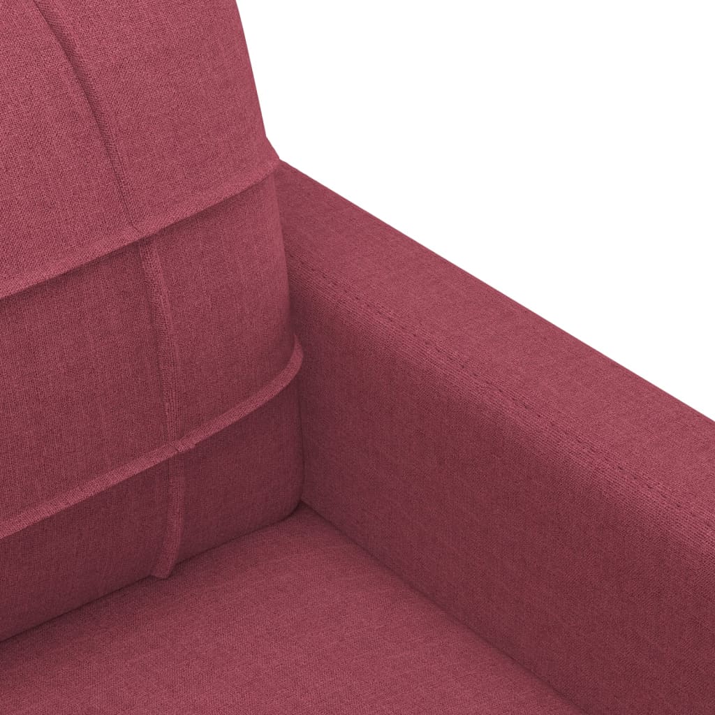 4-dijelni set sofa s jastucima crvena boja vina od tkanine