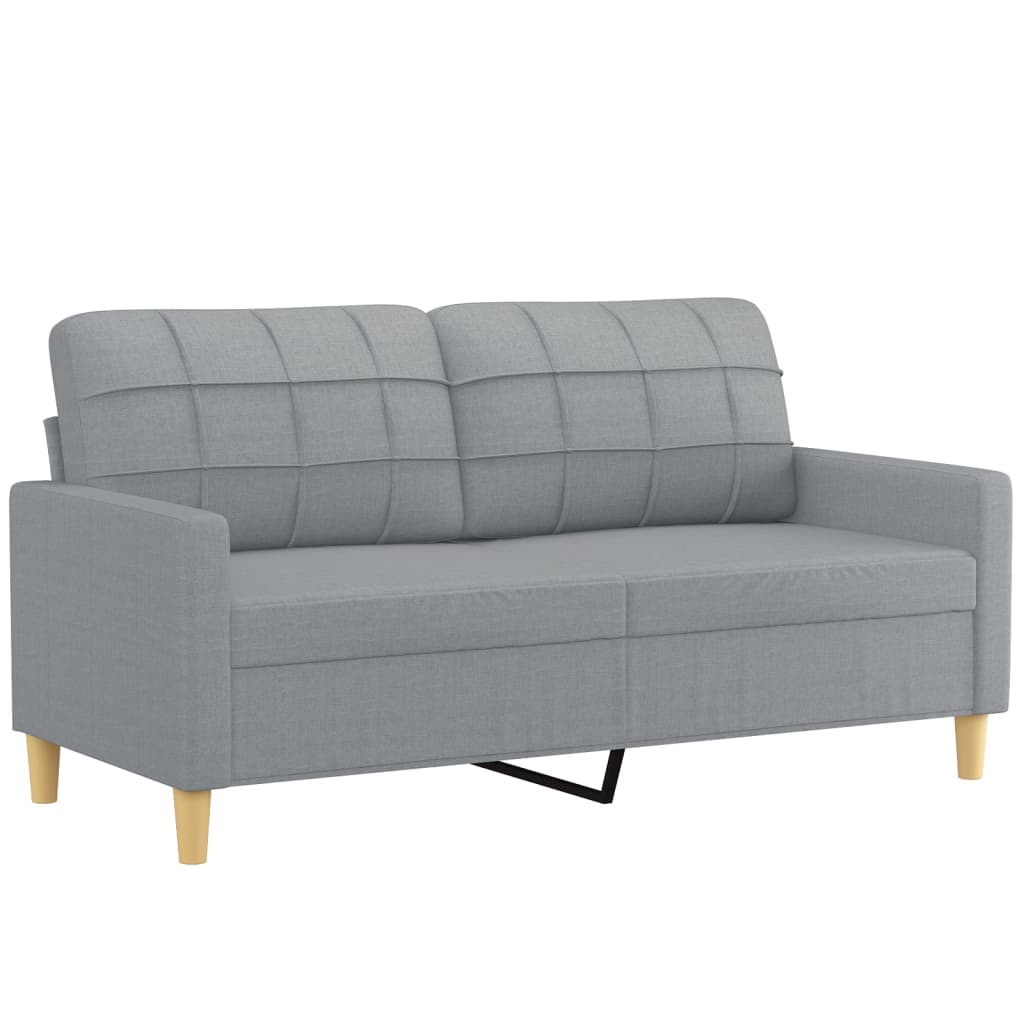 2-dijelni set sofa s jastucima svjetlosivi od tkanine