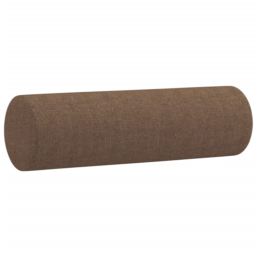 2-dijelni set sofa s jastucima smeđi od tkanine