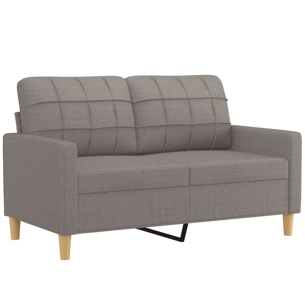 2-dijelni set sofa s jastucima smeđesivi od tkanine