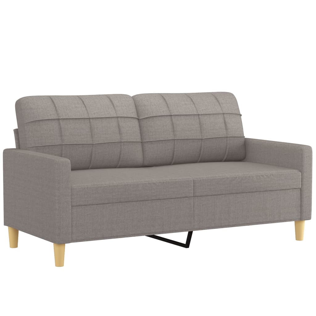 2-dijelni set sofa s jastucima smeđesivi od tkanine