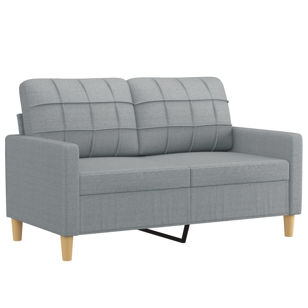 3-dijelni set sofa s jastucima svjetlosivi od tkanine