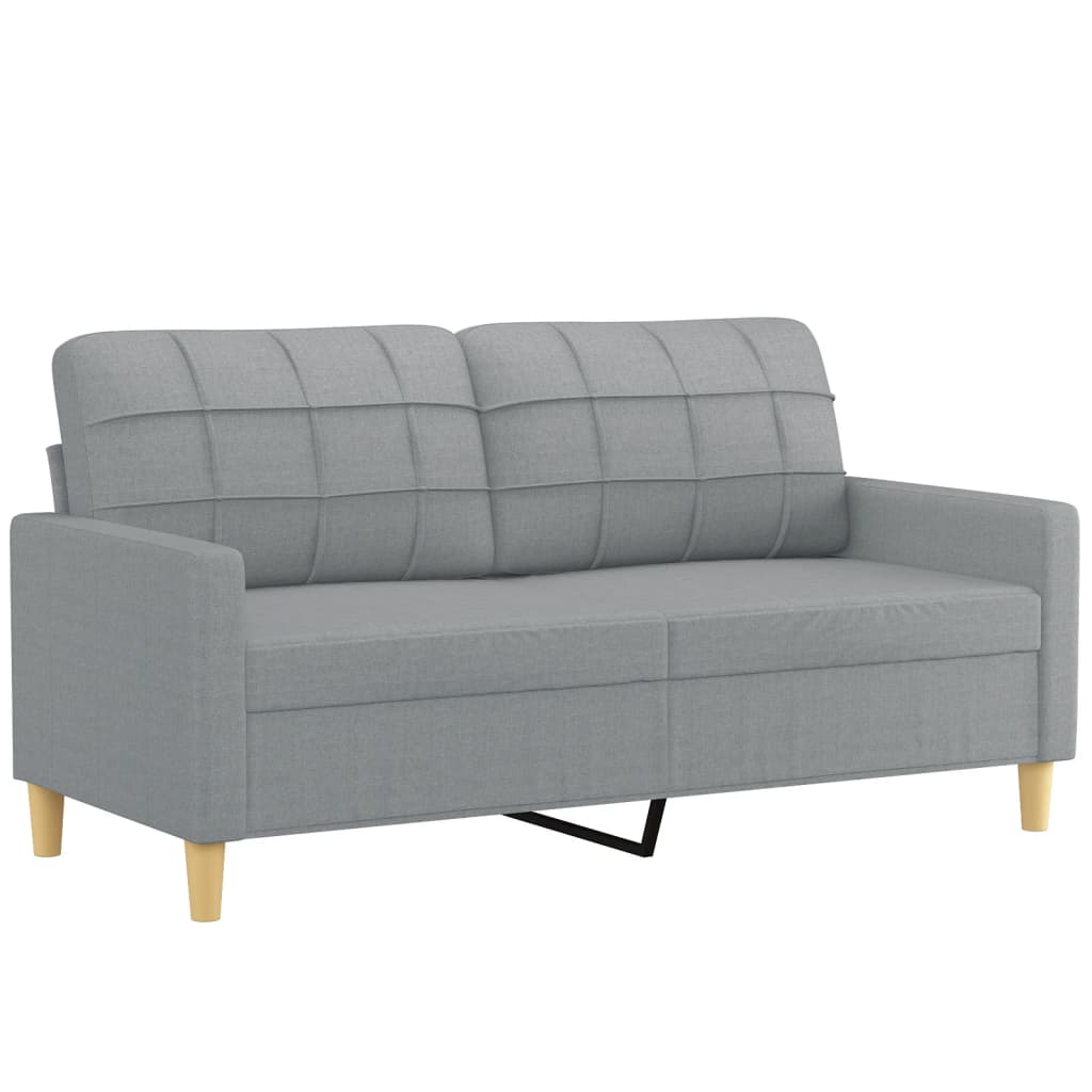 3-dijelni set sofa s jastucima svjetlosivi od tkanine