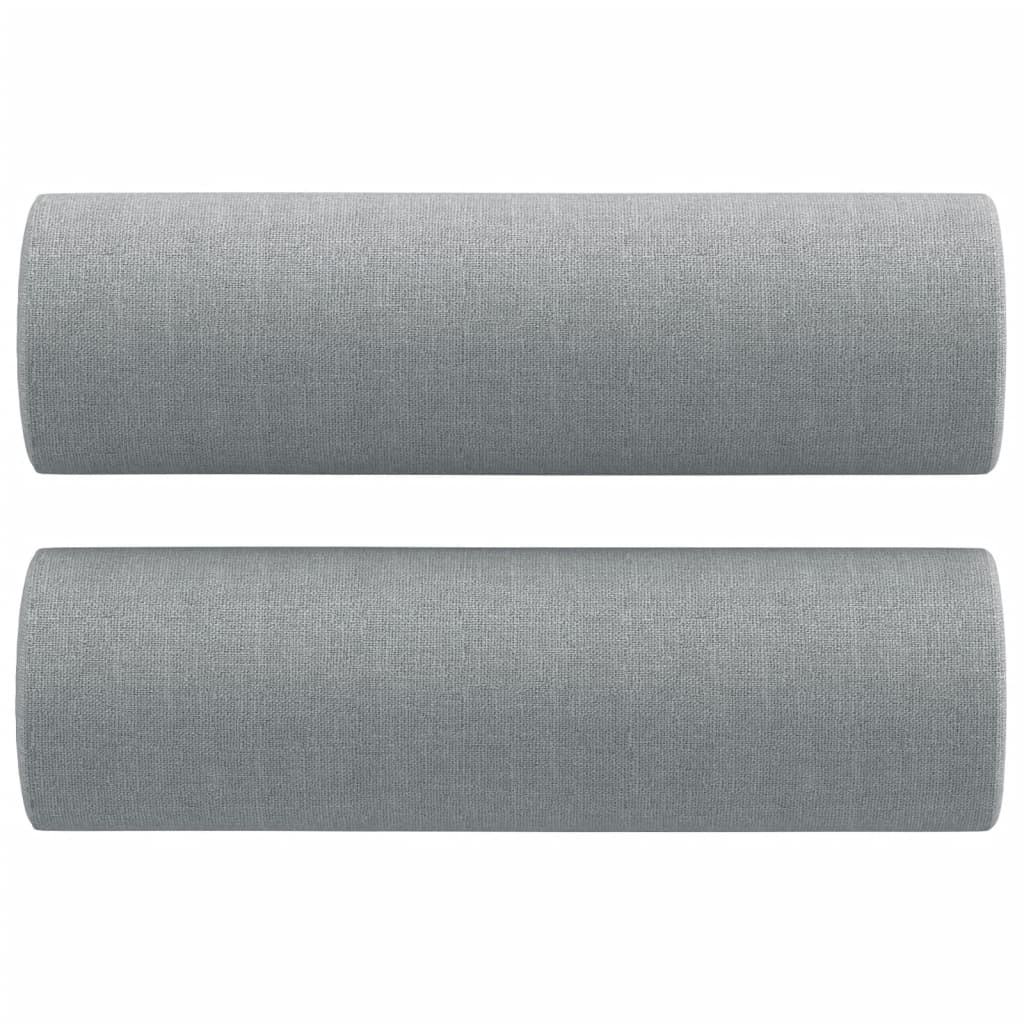 3-dijelni set sofa s jastucima svjetlosivi od tkanine