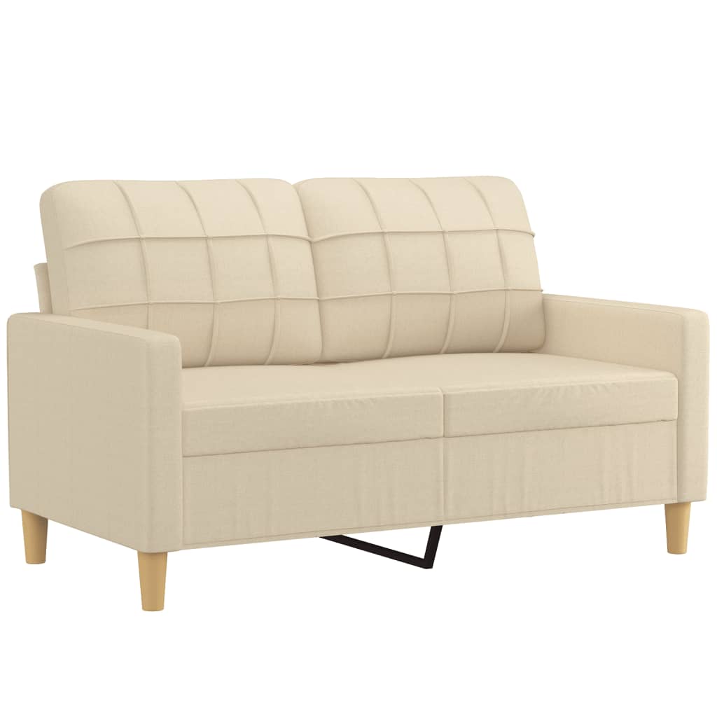 3-dijelni set sofa s jastucima krem od mikrovlakana