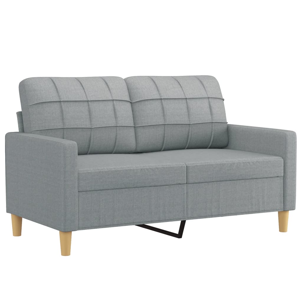 2-dijelni set sofa s jastucima svjetlosivi od tkanine
