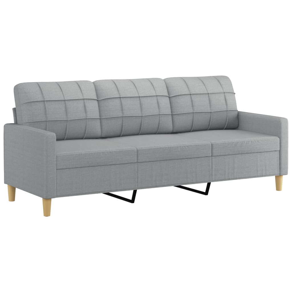 2-dijelni set sofa s jastucima svjetlosivi od tkanine