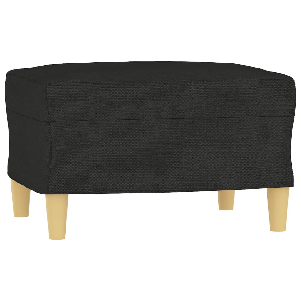 3-dijelni set sofa s jastucima crni od tkanine