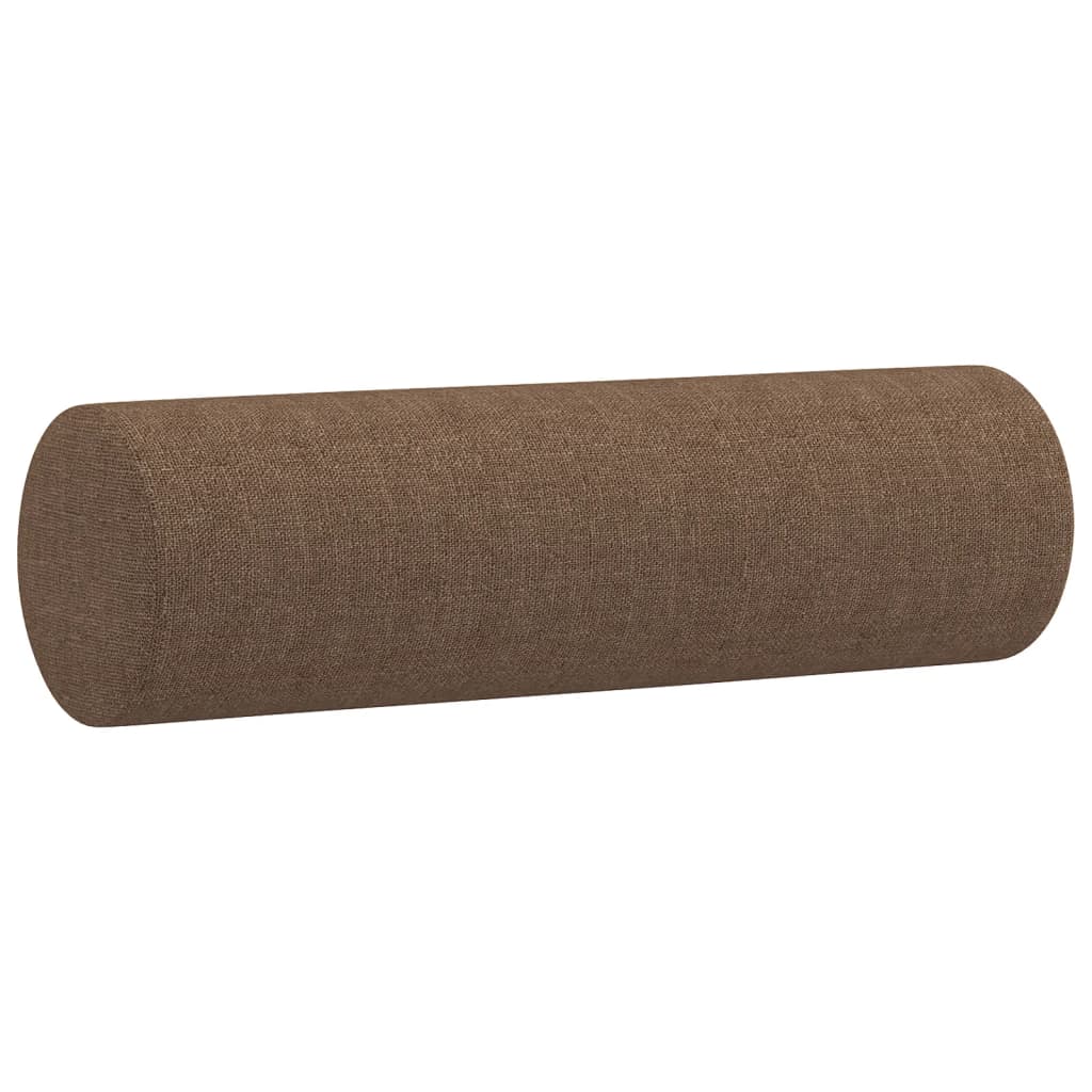2-dijelni set sofa s jastucima smeđi od tkanine