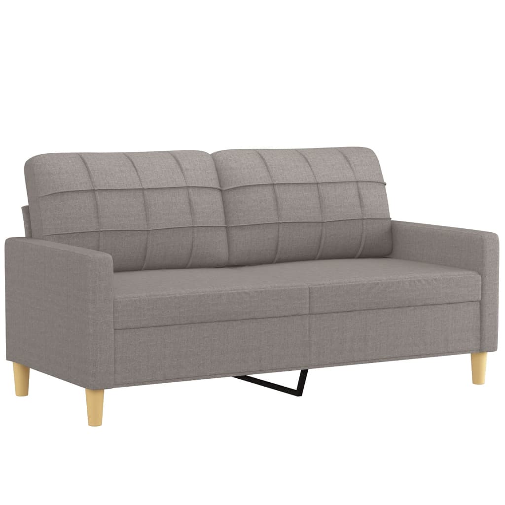 2-dijelni set sofa s jastucima smeđesivi od tkanine