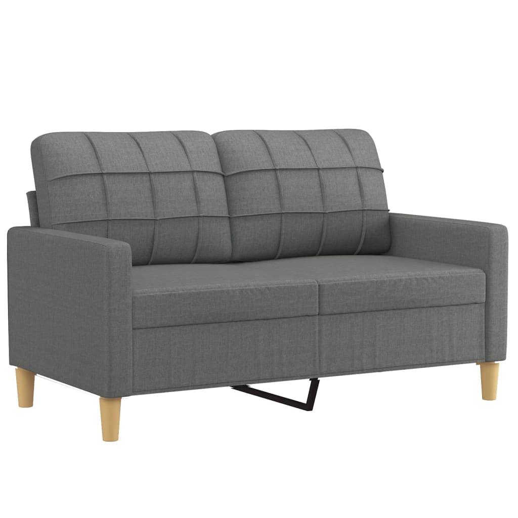 3-dijelni set sofa s jastucima tamnosivi od tkanine