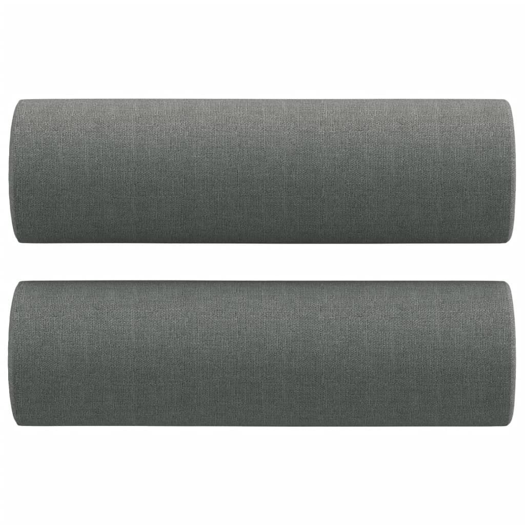 3-dijelni set sofa s jastucima tamnosivi od tkanine