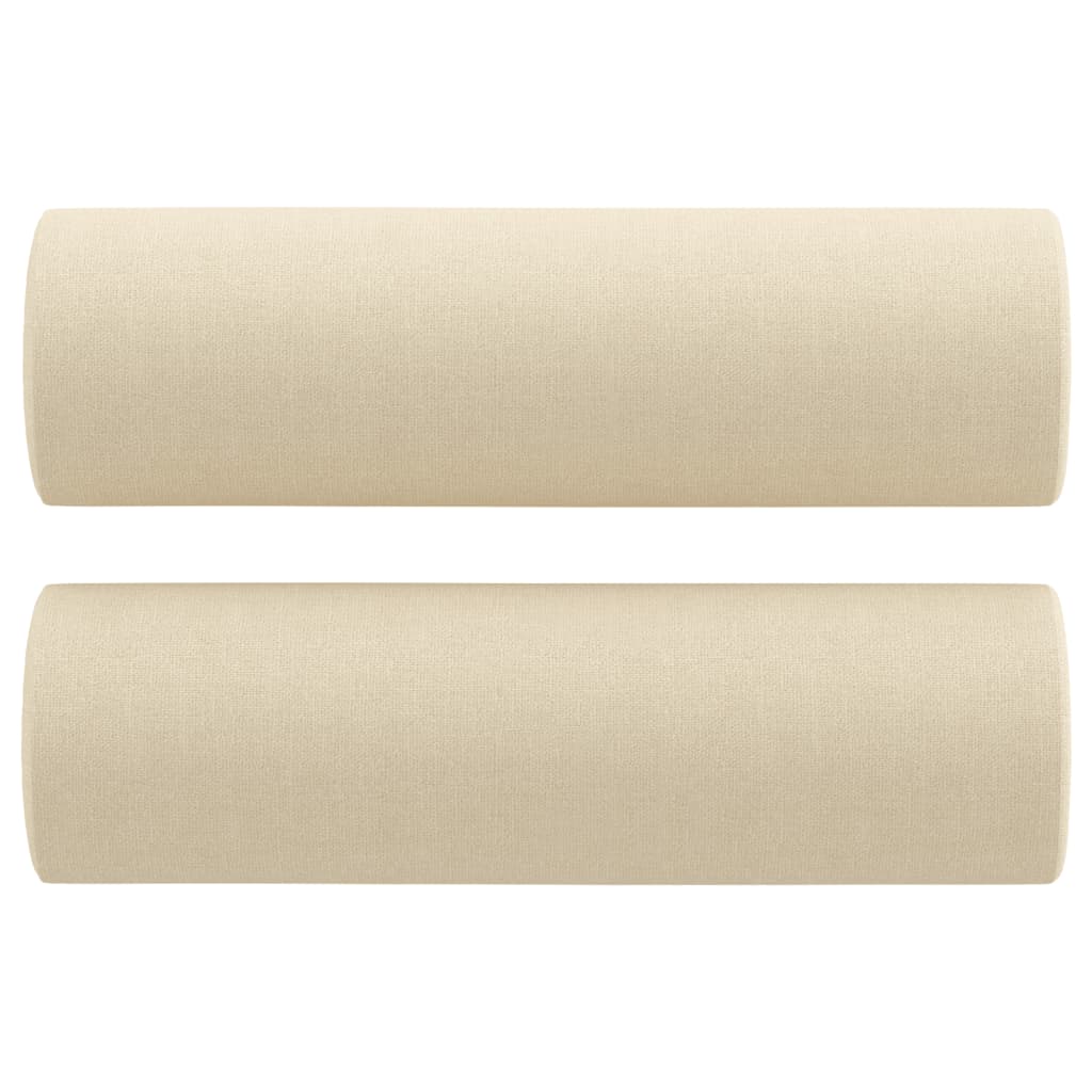 3-dijelni set sofa s jastucima krem od mikrovlakana