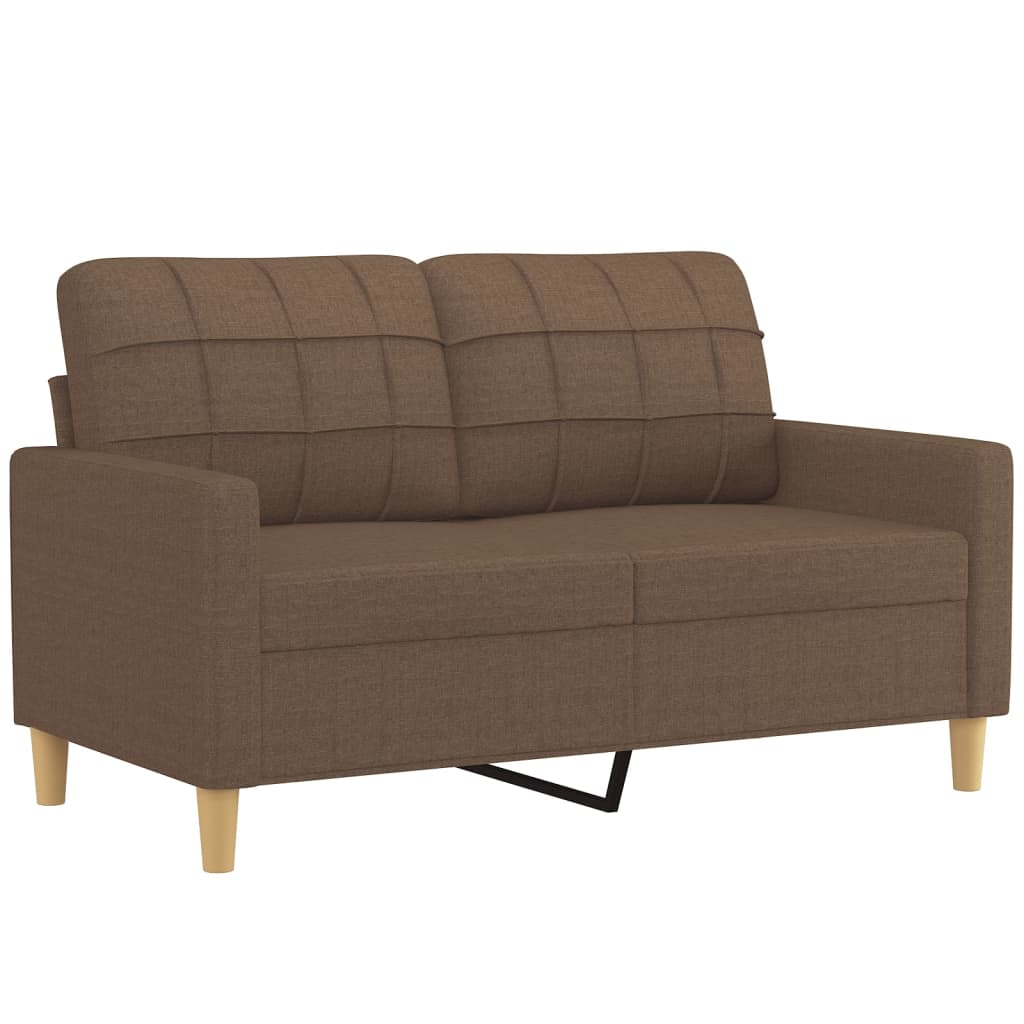 3-dijelni set sofa s jastucima smeđi od tkanine