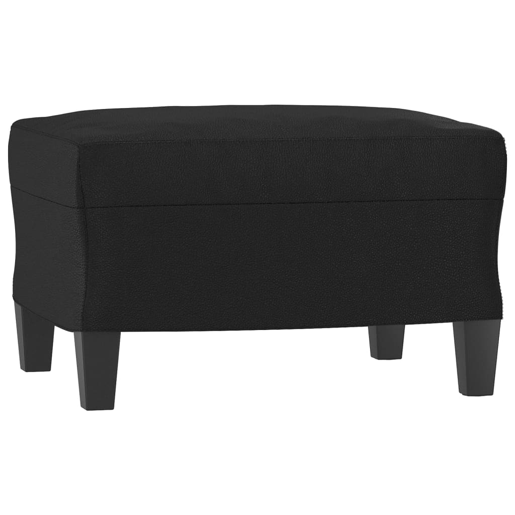 4-dijelni set sofa s jastucima crni od umjetne kože