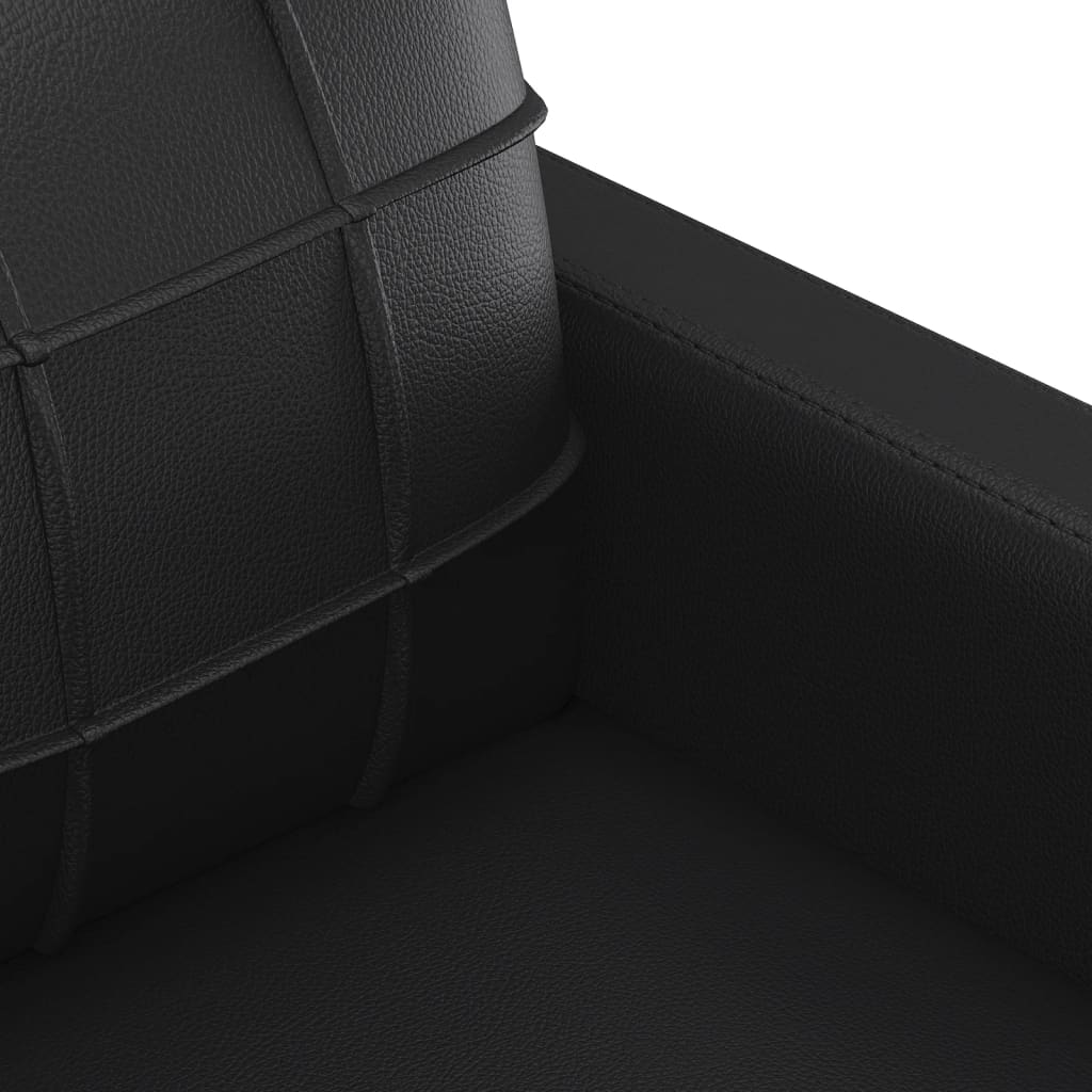 4-dijelni set sofa s jastucima crni od umjetne kože