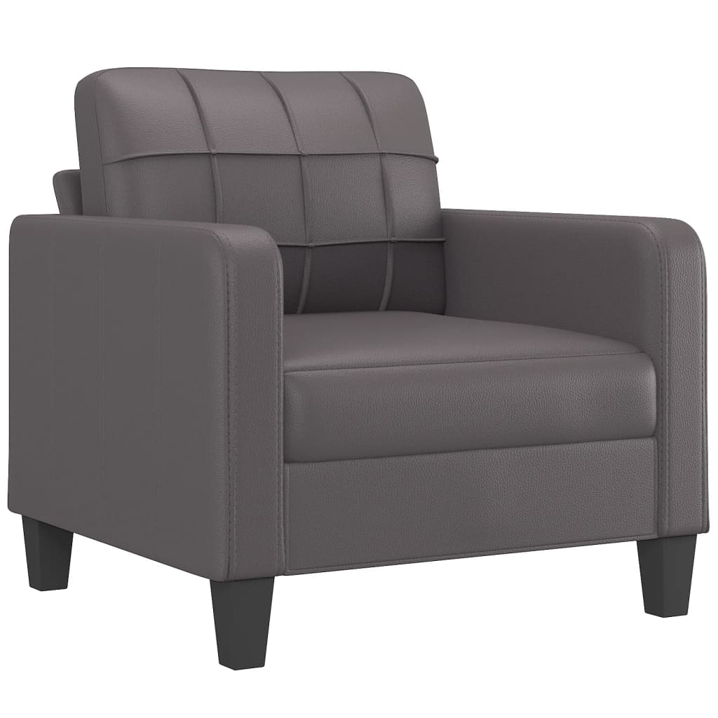 4-dijelni set sofa s jastucima sivi od umjetne kože