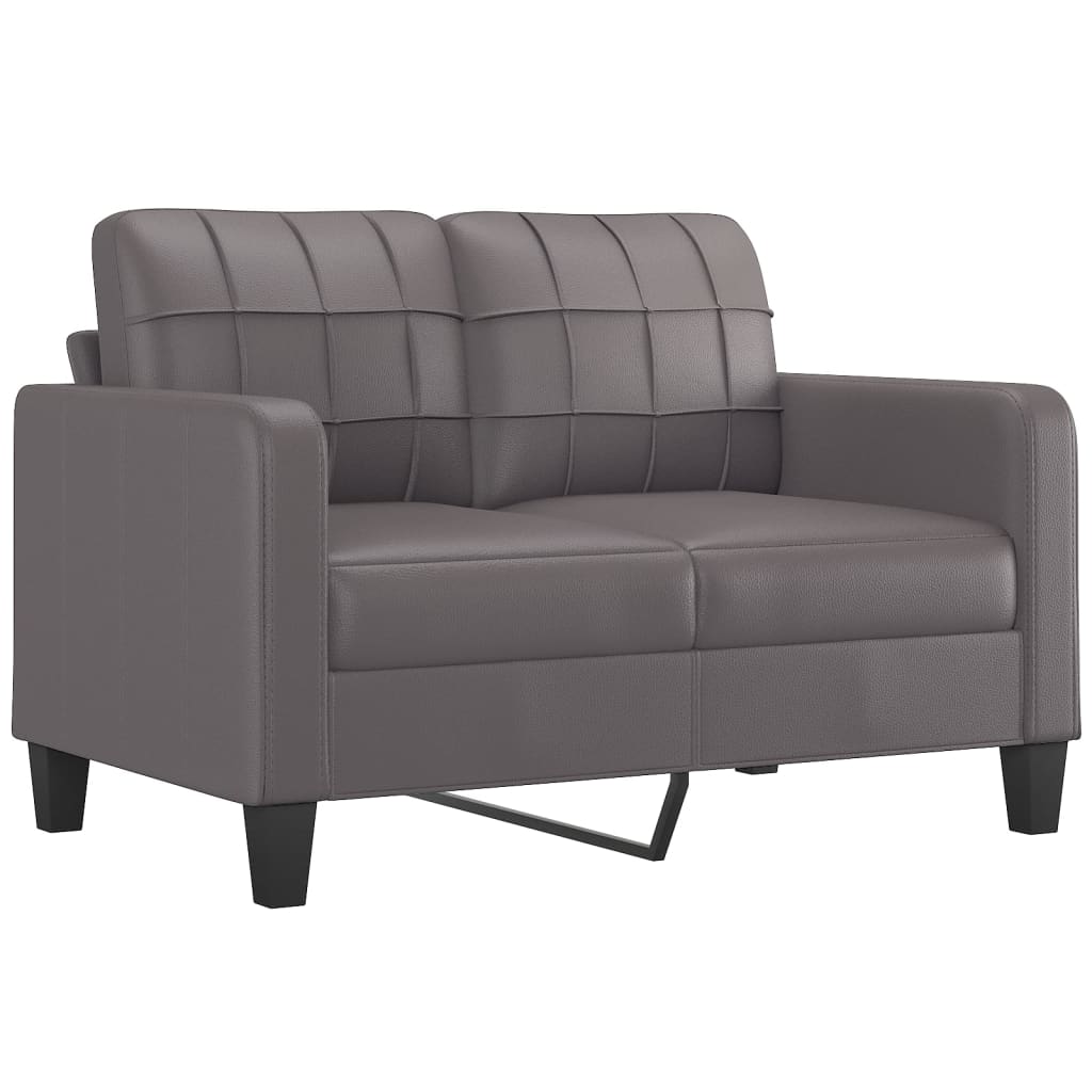 4-dijelni set sofa s jastucima sivi od umjetne kože